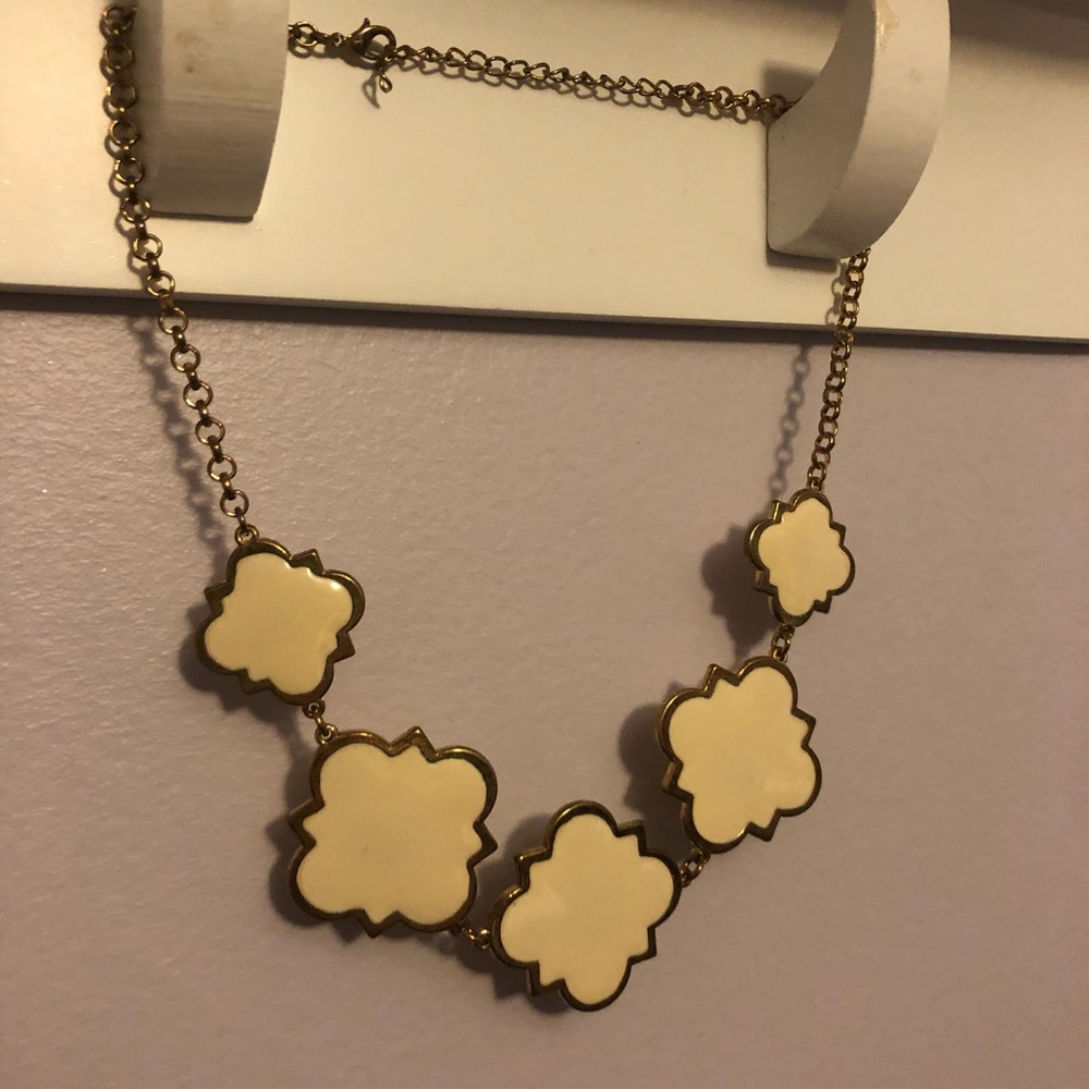 White and Gold Statement Necklace